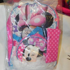 Disney Minnie Mouse 3 piece Backpack Set, NIP